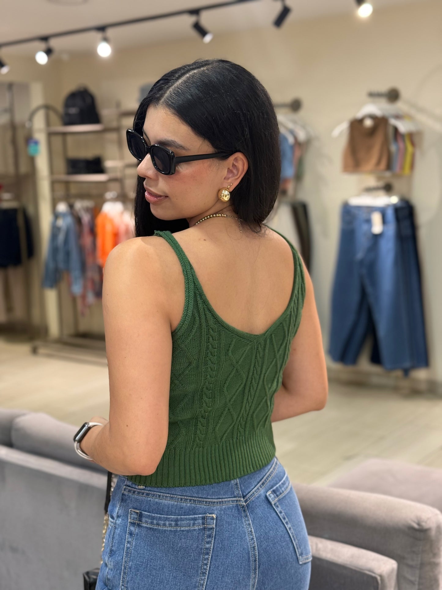 Blusa Cloe tejida verde