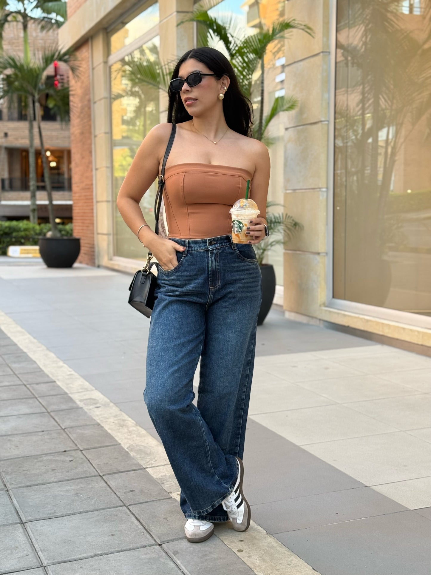 Pantalón Jean Wide Leg Classic Stone