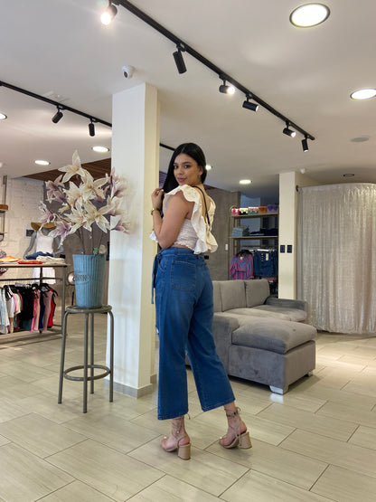 Pantalon Jean Toronto con fajon demonio medio con rotos