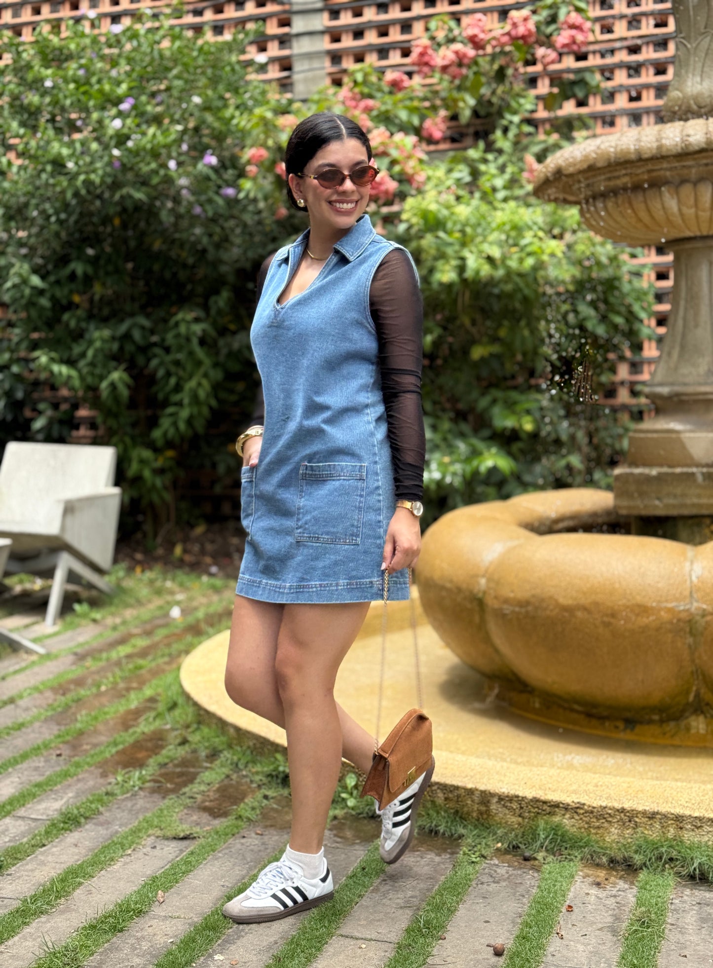 Vestido Serena denim intermedio