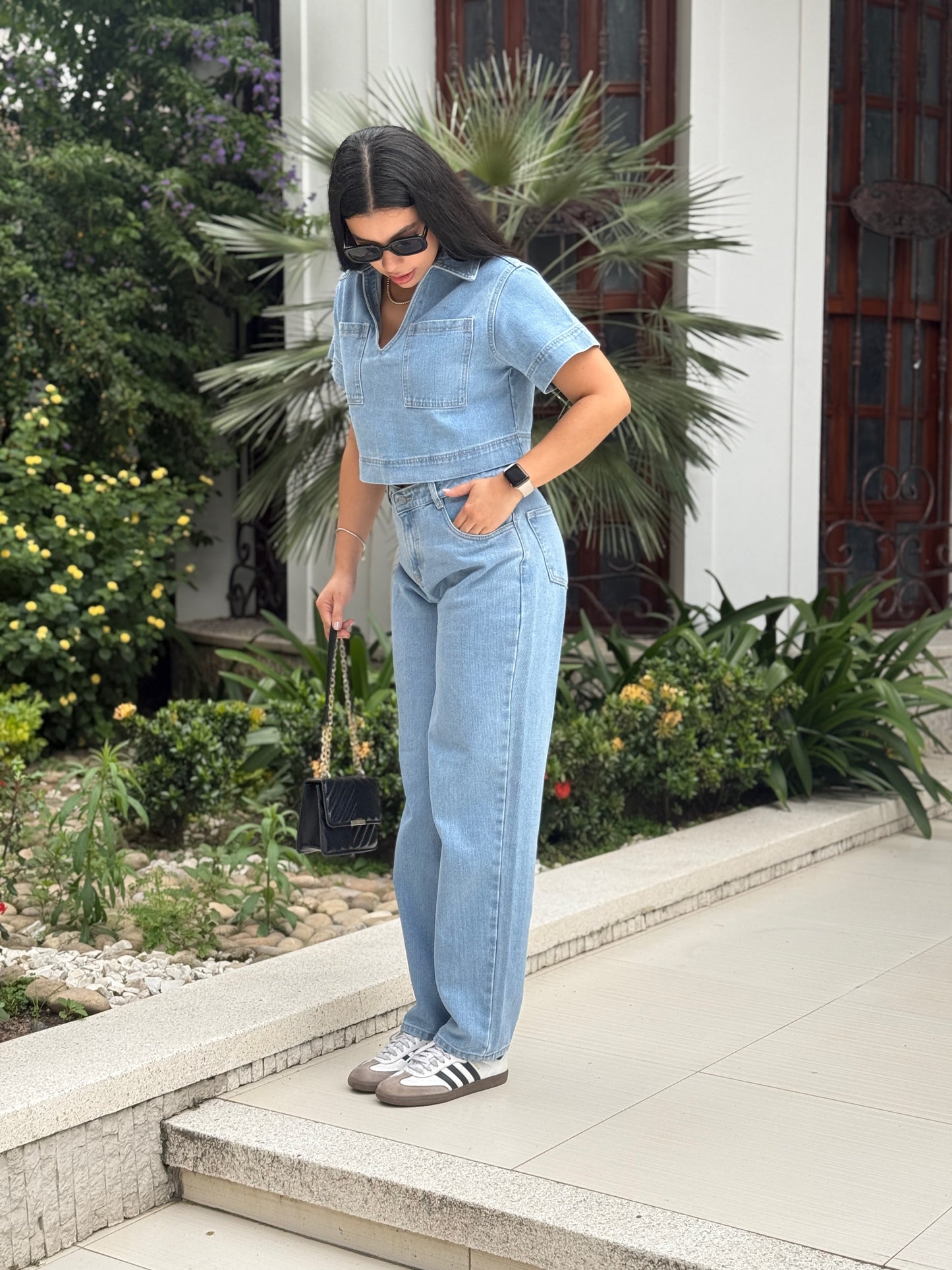 Pantalón Jean huevito Aura denim hielo
