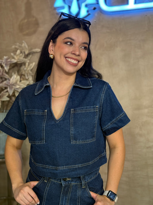 Camisera Nómada denim oscuro
