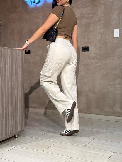 Pantalón Cargo Milan drill beige