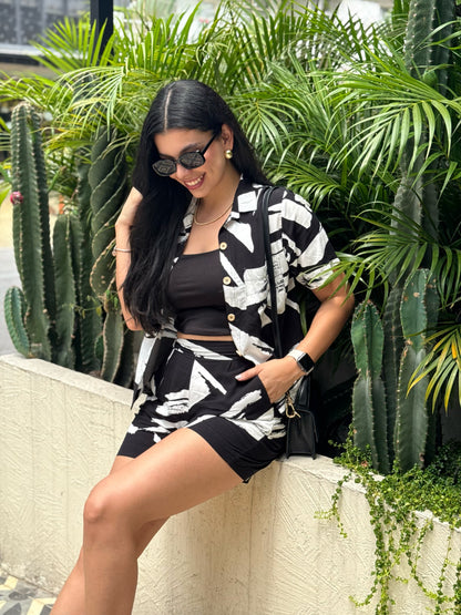 Set Orión estampado negro