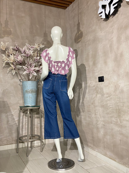 Pantalon Jean Toronto con fajon denim oscuro con rotos