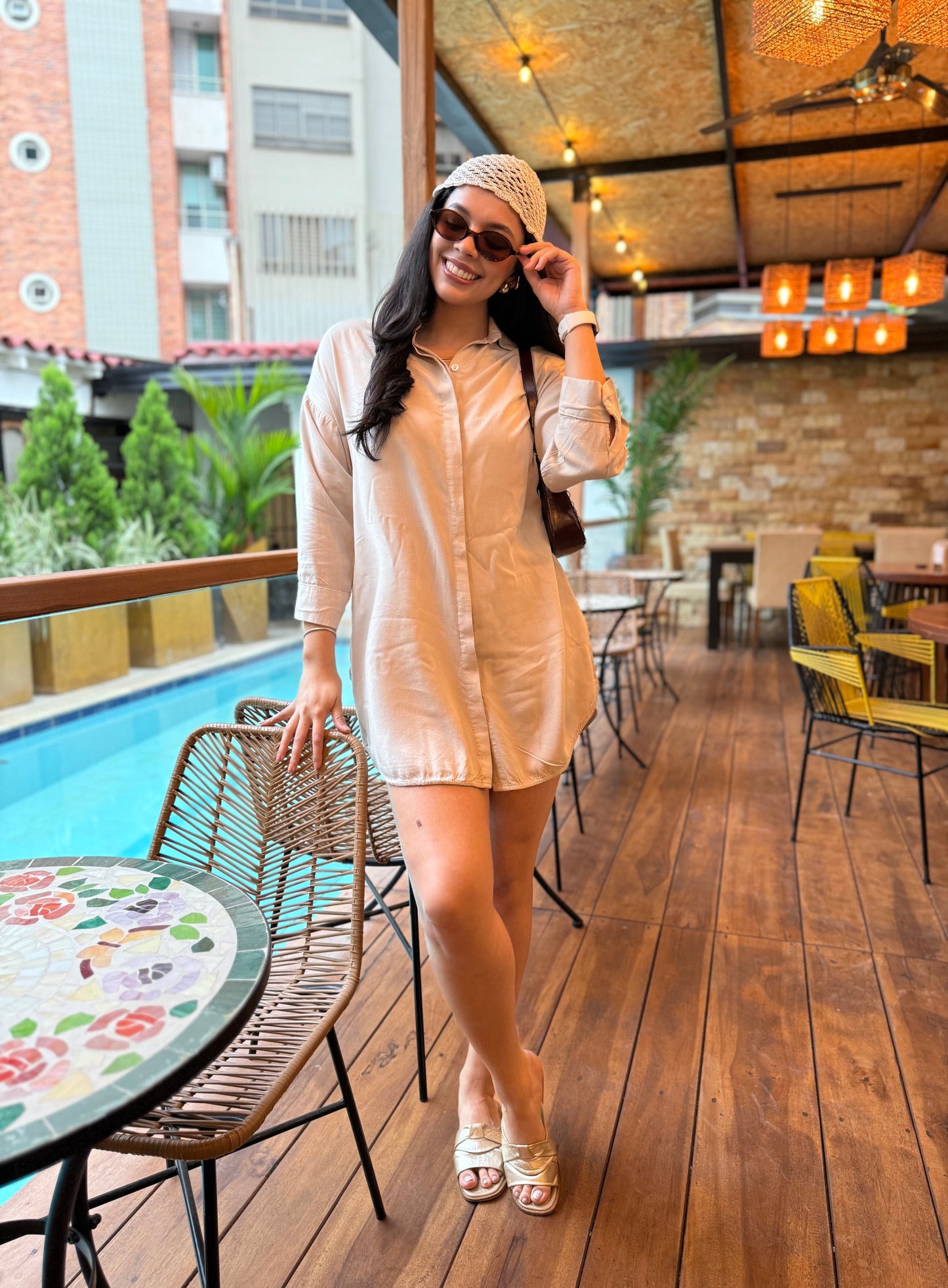Vestido Camisero Valentino Beige