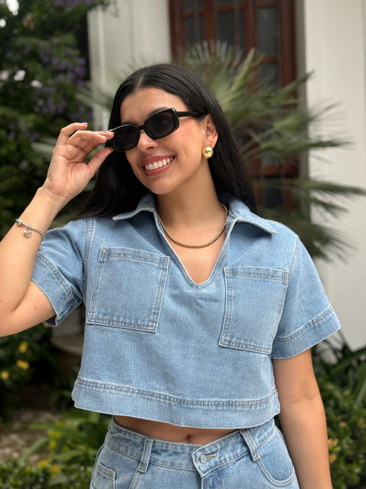 Camisera Nómada denim claro