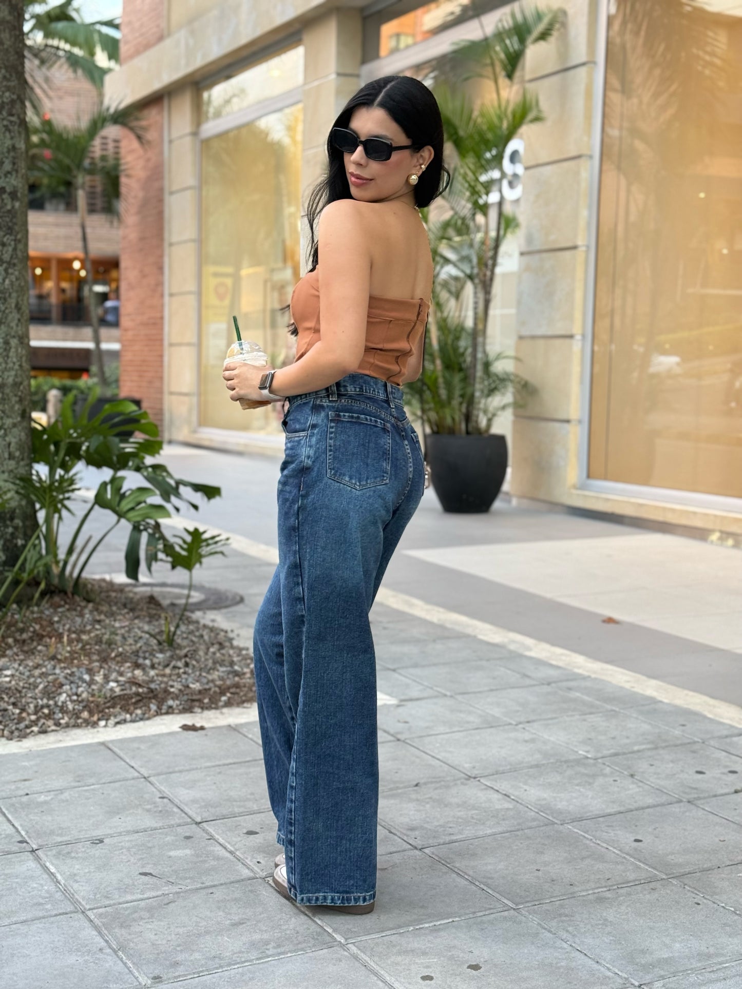 Pantalón Jean Wide Leg Classic Stone