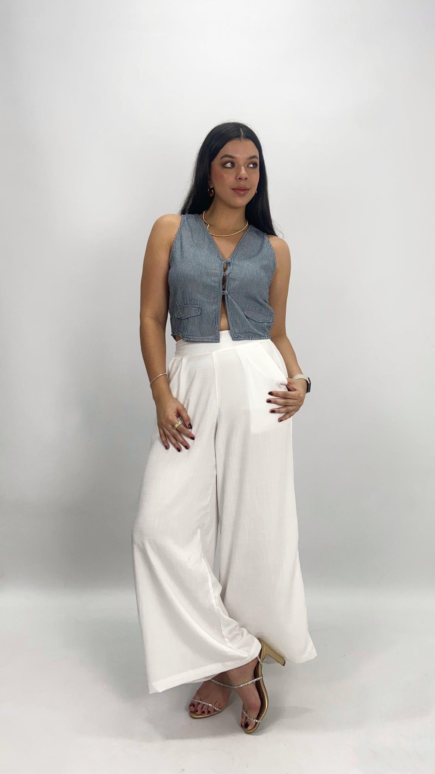 Chaleco Lima rayas negro