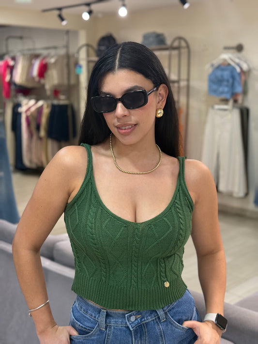 Blusa Cloe tejida verde
