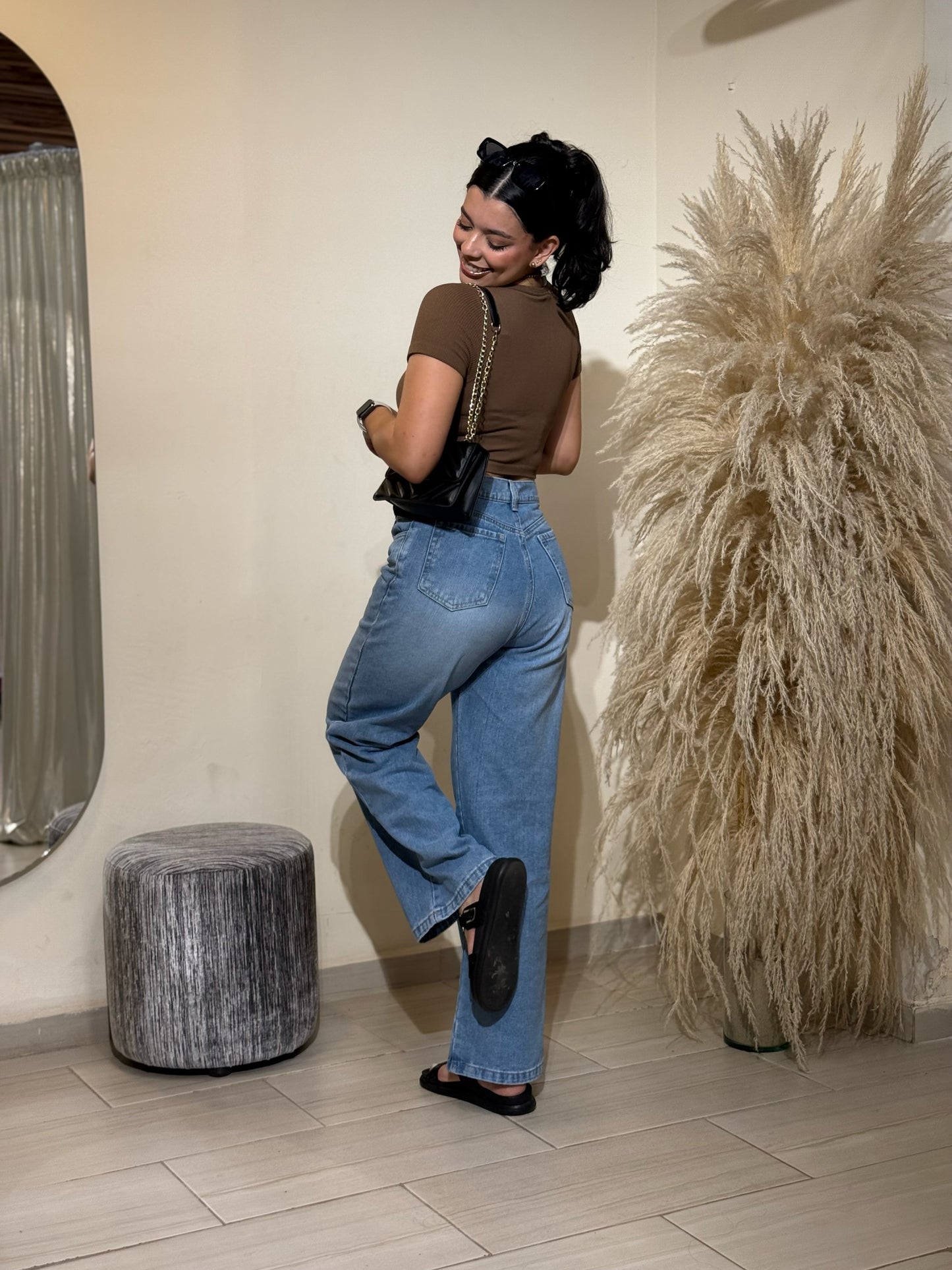 Pantalón Jean Wide Leg Classic hielo