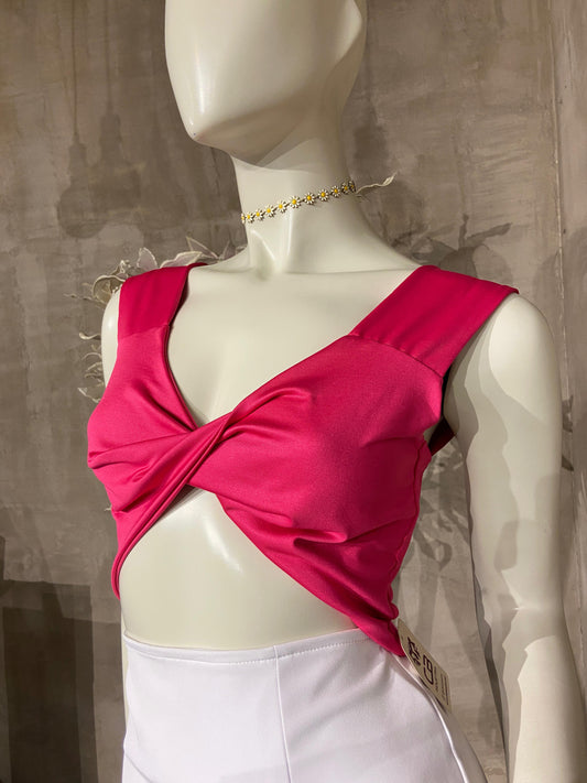 Top Cruzado Fucsia