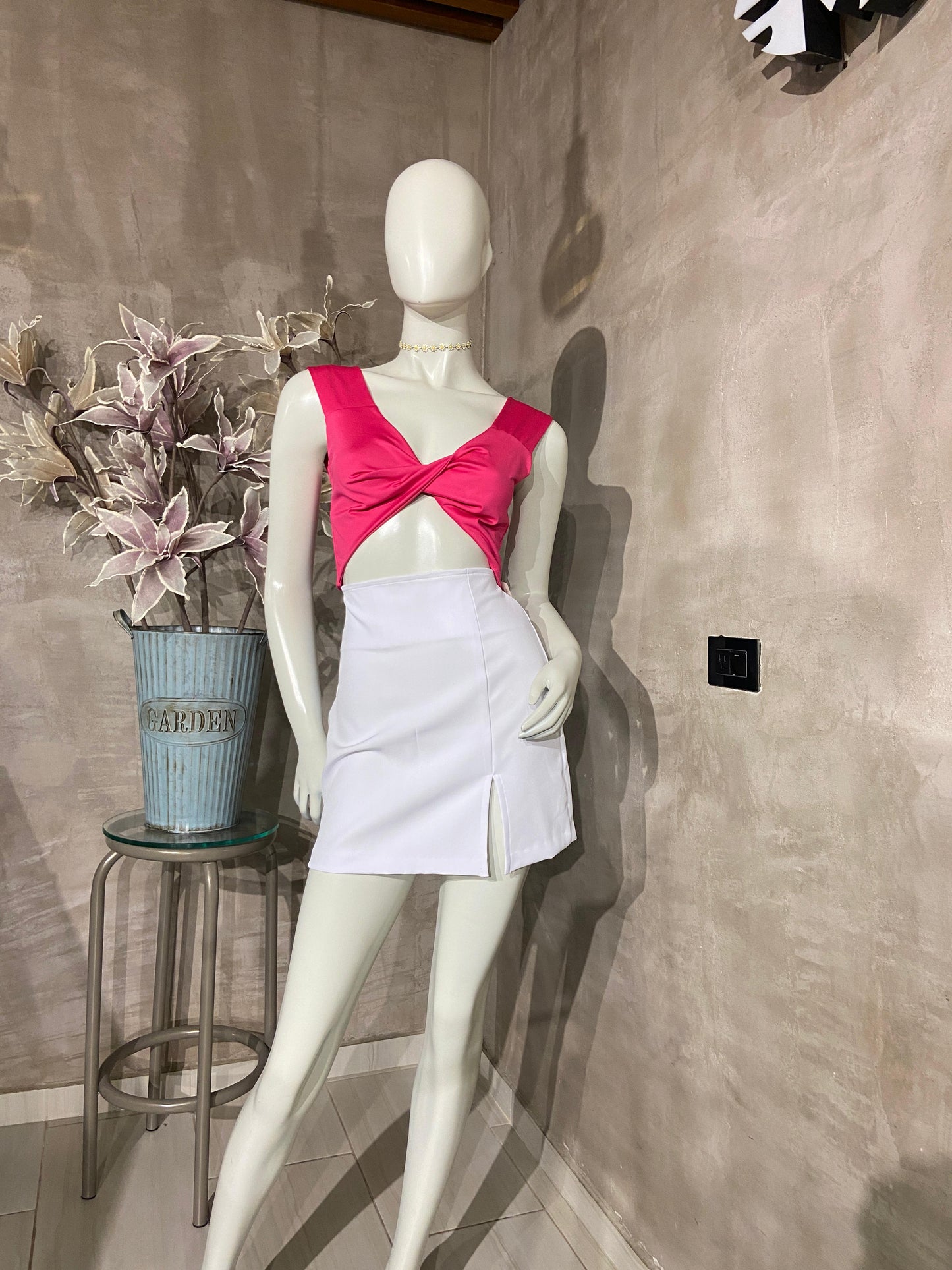 Top Cruzado Fucsia
