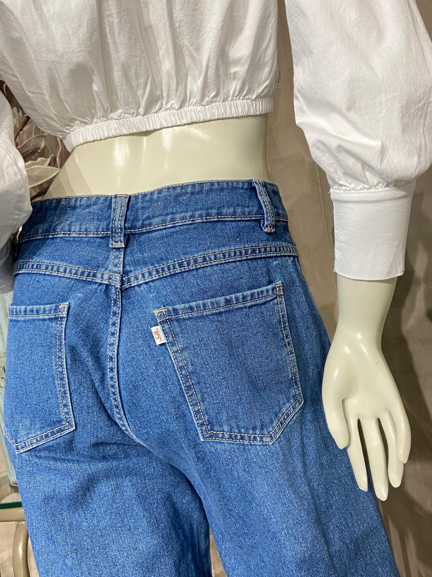 Pantalón Bota recta Azul con rotos