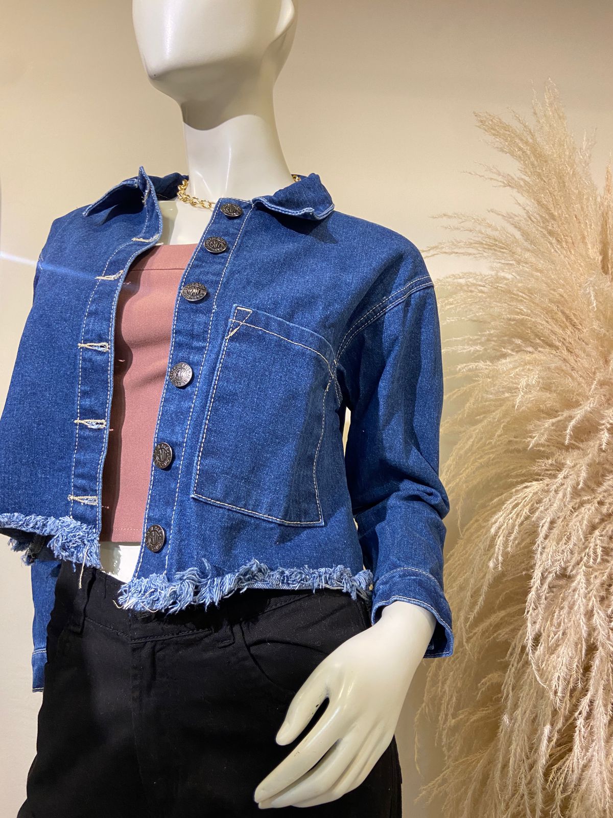 Chaqueta Filomena azul oscuro denim sin rotos