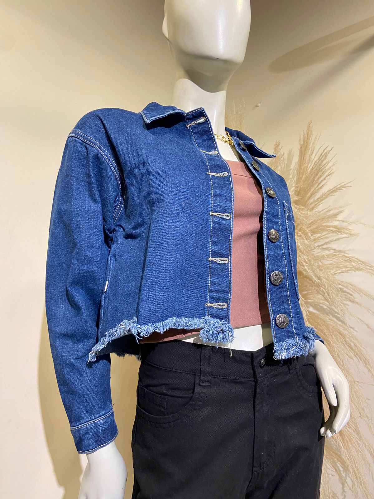 Chaqueta Filomena azul oscuro denim sin rotos