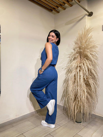 Set Oriana chambray azul
