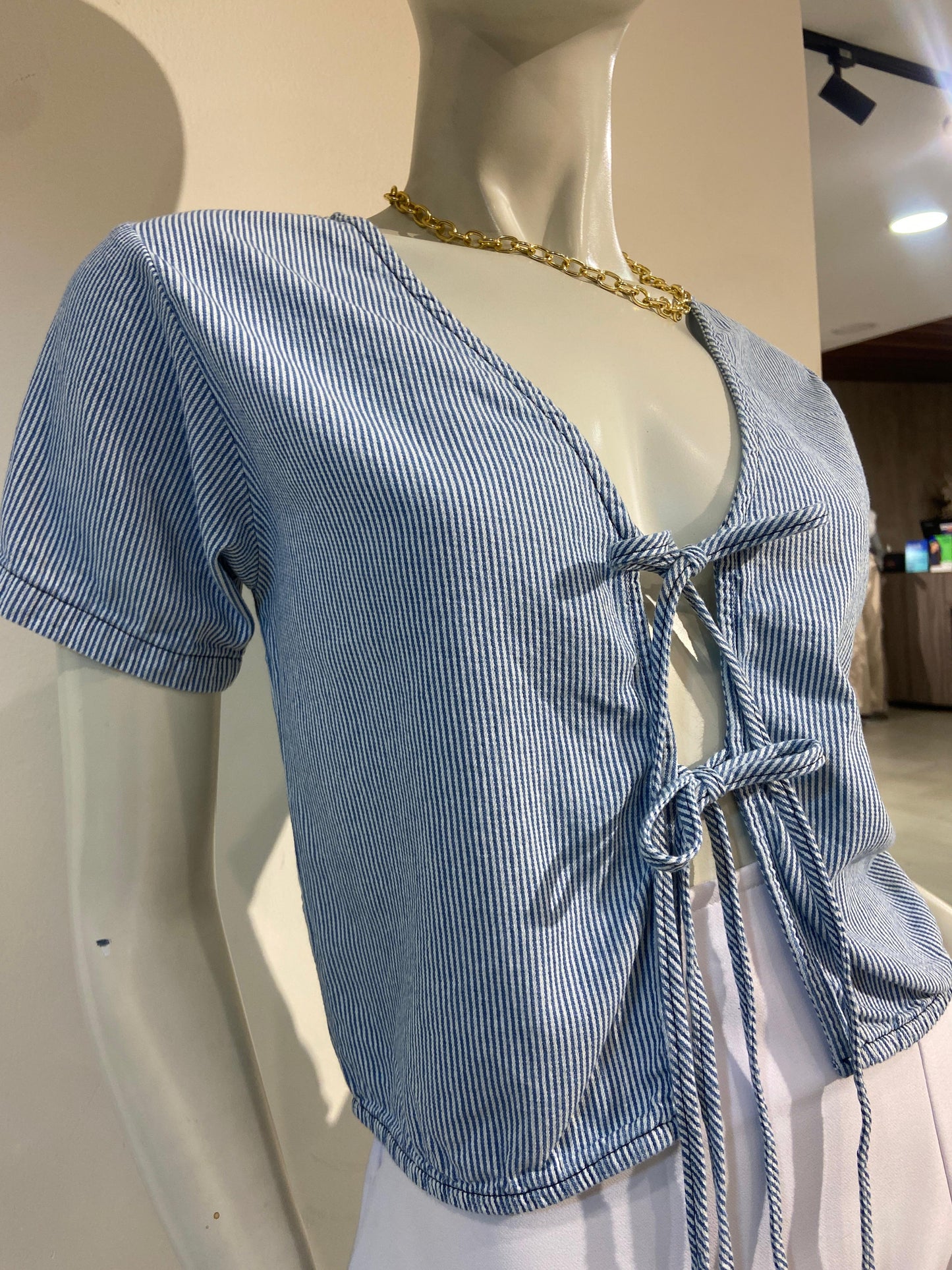 Blusa Dallas rayas azul baby