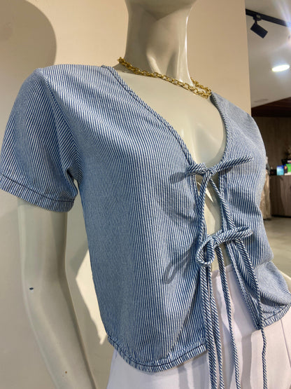 Blusa Dallas rayas azul baby