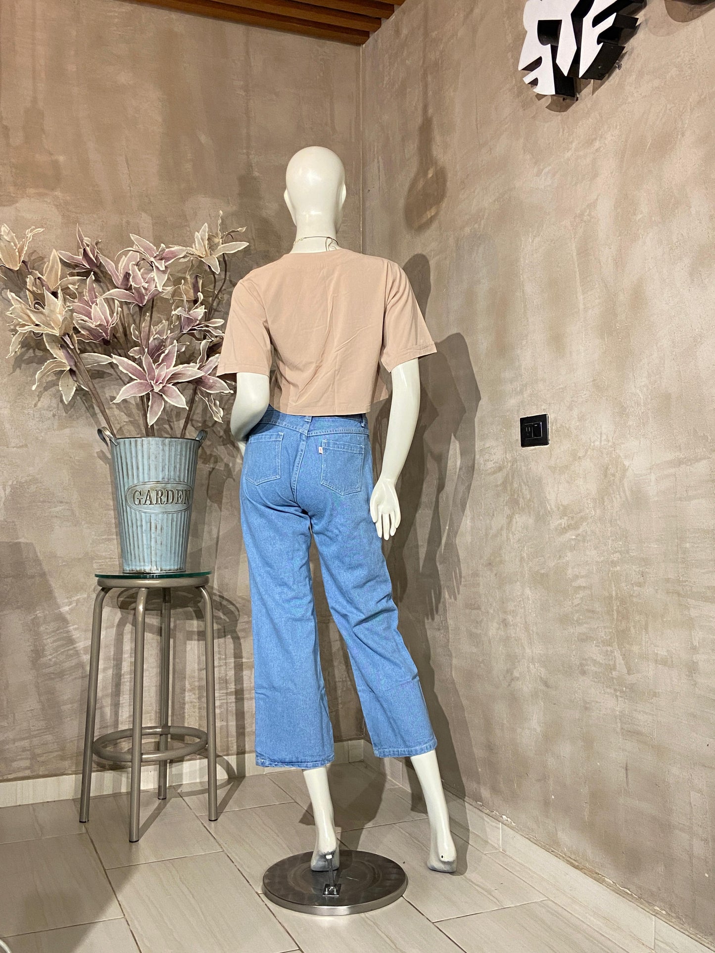 Pantalón Culotte Fit Azul Hielo con rotos